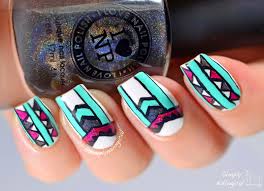 Simply Nailogical: Simple summer tribal with freehanded detail