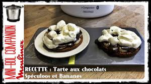 Mini Bol Companion Recette Tarte Aux Chocolats Speculoos Et Bananes Moulinex Sand Cook Look Yout Recette Tarte Chocolat Recette Tarte Tarte Au Chocolat