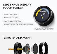 ESP32 2.1 Inch 480×480 Round TFT Knob Touch Display Rotary ...