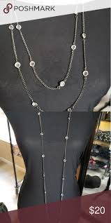 Extra Long Rhinestone Necklace Extra Long Necklace Premier Designs Jewelry Black Chain