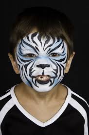 Weisser Tiger Schminken Kind Junge Tiger Schminken Bemalte Gesichter Kein Gesicht