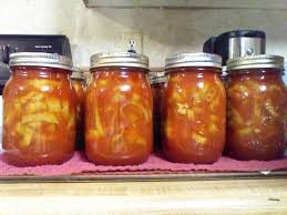 Amish Canned Peppers 2 Gallons Of Peppers 2 Cups Of Vinegar 2 Cups Of Sugar 28 Oz Bottle Of Ket Hot Pepper Recipes Sweet Pepper Recipes Stuffed Peppers