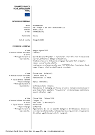 Curriculum vitae ecco qui i due modelli ufficiali del curriculum vitae europeo. Formato Europeo Per Il Curriculum Vitae