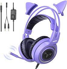 With a strong vibration system, providing a more optimal gaming and video 4d experience. Somic G951s Violett Gaming Headset Mit Mikrofon Madchen Frauen Abnehmbarer Cat Ear Kopfhorer Mit Lautstarkeregler Fur Xbox One Switch Ps4 Iphone Ipad 3 5 Mm Buchse Amazon De Elektronik Foto
