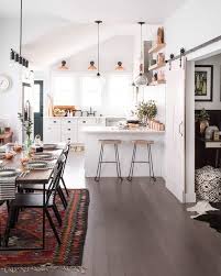 Maybe you would like to learn more about one of these? Copper Touches And Boho Textiles Are A Bold And Cool Idea For A Kitchen Dining Space Layout Dining Room Design Home Modern Kitchen Interiors