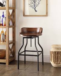Industrial Wood Adjustable Seat Barstool High Chair Kitchen Counter Metal Rustic Adjustable Chairs Vintage Dining Chairs Black Dining Room Chairs