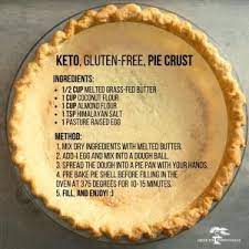 Keto Gluten Free Pie Crust Ingredients 1 2 Cup Melted Grass Fed Butter 1 Cup Coconut Flour 1 Cup Almond Flour 1 T Keto Recipes Easy Recipes Foods With Gluten