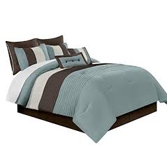 Chic home kiana 5 piece textured crinkle velvet design comforter set, beige. Chezmoi Collection 8 Piece Luxury Striped Comforter Set Blue Brown Beige King Buy Online In Bosnia And Herzegovina At Bosnia Desertcart Com Productid 18444467