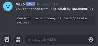 I Got Banned From The Innersloth Server For Being In A Hack Server But Ive Legit Never Joined A Hack Server Of Any Kind Amongus