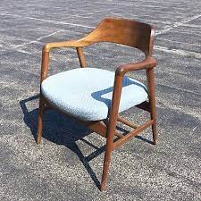 Gunlocke Mid Century Modern Blue Upholstered Walnut Arm Chair Danish Vintage Ebay Mid Century Modern Chair Walnut Armchair Antique Armchairs