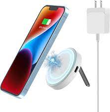 MGG Magnetic Wireless Charging Pad, Compatible with MagSafe Charger,  Magnetic Wireless Charger Kickstand for iPhone 14/13/12/ Series, AirPods  3/2/ Pro (Include Removable Cable & Adapter : Amazon.ae: Electronics