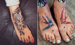 Blue star tattoo with swirls looking so glorious. 30 Best Designed Foot Tattoo For Women In Summer