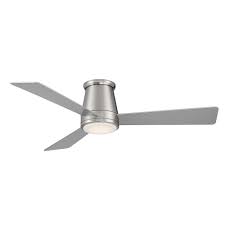 They believe that ceiling fans(at least the usual ones) severely compromise the aesthetics of a room and act somewhat as a sour spot. Wac Lighting Hug 52in Brushed Nickel 3 Blade Smart Flush Ceiling Fan With 3000k Led Light The Home Depot Canada