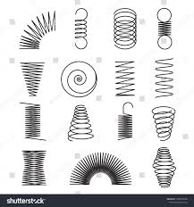 Metal Springs Spiral Lines Coil Shapes Isolated Symbols Sponsored Spon Spiral Lines Metal Springs Spiral Line Print Designs Inspiration Spring Drawing