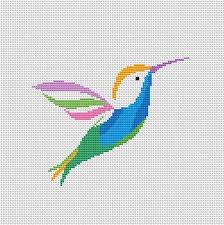 Easy Small Bird Cross Stitch Pattern Colourful Hummingbird Cross Stitch Pattern Modern Bird Easy Etsy In 2020 Cross Stitch Bird Cross Stitch Animals Simple Cross Stitch