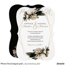Winter Floral Elegant Gold Geometric Wedding Invitation Zazzle Com Geometric Wedding Invitation Geometric Wedding Wedding Invitation Gold Black