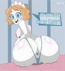 1girls anus backless panties blonde hair blue eyes breasts  darkdpx3 emmy the nandroid emmy the robot female looking at viewer looking  back nandroid nipples robot robot girl solo solo