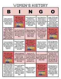 Women S History Month Menu Of Projects Bingo Women In History Womens History Month Reading And Writing Project