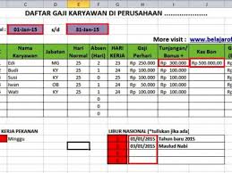 Download Format Menghitung Gaji Karyawan Rumus Excel Belajar Office