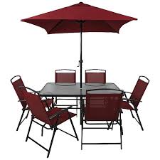 Bigzzia rattan garden furniture set, 4 piece patio rattan furniture sofa weaving wicker includes 2 armchairs,1 double seat sofa and 1 table (black) 3.8 out of 5 stars 127 $179.99 $ 179. Miami Red 8 Piece Patio Set Outdoor Garden George At Asda
