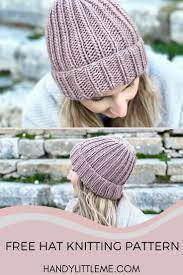 How To Knit A Hat With Straight Needles Knit Beanie Pattern Knitting Knitted Hats