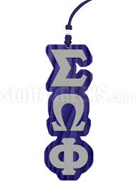 Navy Blue And Grey Sigma Omega Phi Tiki Necklace Phi Sigma Fraternity