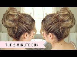 Two Minute Bun By Sweethearts Hair Youtube Hair Bun Tutorial Messy Hairstyles Easy Bun Hairstyles