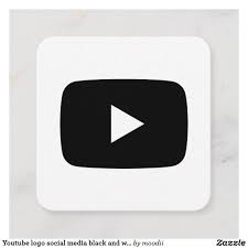 Youtube Logo Social Media Black And White Promo Calling Card Zazzle Com In 2020 Youtube Logo Snapchat Icon Black And White Logos