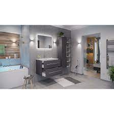 Wenn sie jedoch die bestimmten bereiche in einem kleinen raum abgrenzen möchten, können sie in ihrem badezimmer dusche fliesen als stufe setzen. Posseik Badezimmer Badmobel Badset Homeline Anthrazit 709 00