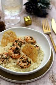 Risotto Au Champagne Gambas Et Tuiles De Parmesan Amandine Cooking Recette Gambas Recettes De Cuisine Recette Risotto