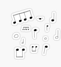 Black And White Aesthetic Music Note Music Stickers Music Stickers Print Stickers Drawing Quotes