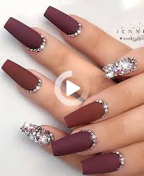 Check out our maroon nails selection for the very best in unique or custom, handmade pieces from our craft supplies & tools shops. 80 Pretty Winter Nails Matte Color For Long Nail Art Designs Nails Design With Rhinestones Matte Maroon Nails Maroon Nail Designs