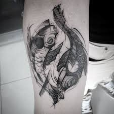 Black And White Koi Fish Tattoo Meaning Yin Yang Koi Fish Mens Sketched Forearm Tattoo Designs Tattoos For Guys Koi Fish Tattoo Yin Yang Koi
