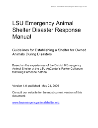 Used in more conventional and, more often than not, 'sheltered' pad sites. Lsu Emergency Animal Shelter Disaster Response Manual