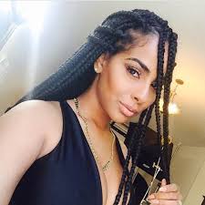 From the picture we can see how well the braids curves in wards to hug her face shape for a very flattering look. 65 Box Braids Hairstyles For Black Women