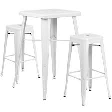 For those with a modern or contemporary flair you'll want black and white pub tables. Flash Furniture White Metal Indoor Outdoor Bar Table Set Https Www Amazon Com Dp B017oz9qu8 Ref Cm Sw Bar Table Sets Outdoor Bar Table Metal Dining Table