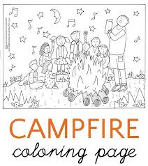 Printable campfire camping fire coloring page. Campfire Coloring Page And A Surprise Conversation