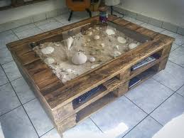 Del hutson designs landmark pine natural solid wood farmhouse living room coffee or end table (coffee table, grey) Beachy Keen Pallet Coffee Display Table 1001 Pallets Coffee Display Diy Home Decor Diy Pallet Projects