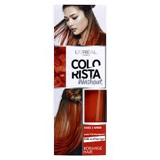 I would recommend seeing a stylist but if it is going to keep washing out, i would rather get it all out of my hair at once rather than be two toned, then make my natural hair a red colour. L Oreal Colorista Washout Orange Semi Permanent Hair Dye Buy Online In United Arab Emirates At Desertcart Ae Productid 51249669