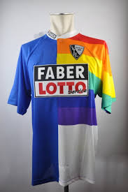 Retro and vintage vfl bochum shirts and kit featuring home, away, training, player issue and match worn articles with lots of variations on the classic blue and white club colours. Fanwart Regenbogen Trikot Bochum Vfl 90er Uefa Cup Shirt Vintage Retro Bunt