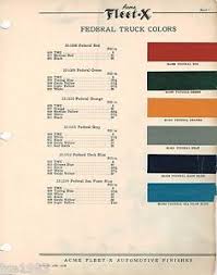 details about 1946 federal truck color chip paint sample brochure chart acme