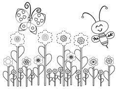 How to draw butterfly and bee coloring pages for kids | learn colors for kids: 48 Butterflies Bees Bugs Ideas Cute Clipart Clip Art Animal Clipart
