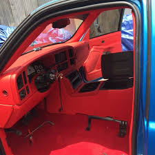 Single Cab Silverado 1500 Brick Red Interior California Upholstery Chevy Truck Shortbed Single Cab Truck Blue With Red Int Single Cab Trucks Chevy Trucks Chevy