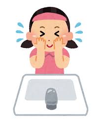 顔を洗う女の子のイラスト | かわいいフリー素材集 いらすとや
