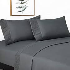 Letto una piazza e mezza 140 x 200 cm grigio poitiers. Bedsure Completo Letto Una Piazza E Mezza Set Lenzuola 1 Piazza E Mezza 140x200 Con Lenzuola Sopra 220x280cm E 2 Federe 50x80 In Microfibra Parure Lenzuola Colore Grigio Scuro Amazon It