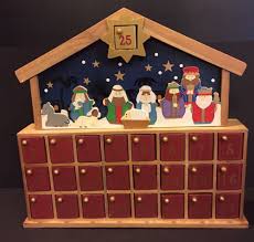 Wooden Advent Calendar Nativity Scene Manger Cubbies Christmas Countdown Wooden Advent Calendar Christmas Countdown Nativity Set