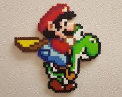 Super Mario Perler Beads Mario Bros Pixel Art Nintendo Etsy Perler Bead Mario Perler Bead Art Nerdy Perler Beads