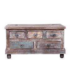 Dark cognac brown medium square wood coffee table with storage. Irvine Reclaimed Wood Square Coffee Table Chest With 5 Drawers