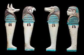 Egyptian Glazed Composition Sons Of Horus Third At Ancient Medieval History Ancient Egypt Ancient Egyptian Art Egyptian