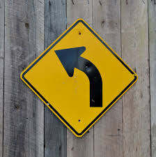 Black And White Arrow Road Sign Vintage Arrow Road Sign Yellow Black Left Curve Turn Caution Metal Industrial Garage Man Boy S Room Decoration By Reli Boys Room Decor Road Signs Vintage Metal